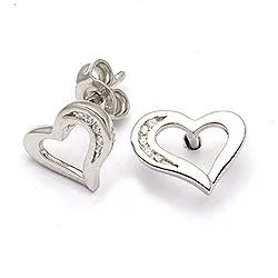 Sydänkorvakorut 8 karaatin valkokultaa kanssa zirkonia