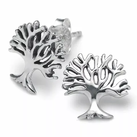 elämänpuu nappikorvakorut  oksidoitua sterlinghopeaa