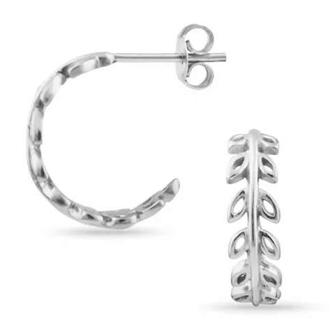 lehti rengaskorvakorut  hopea