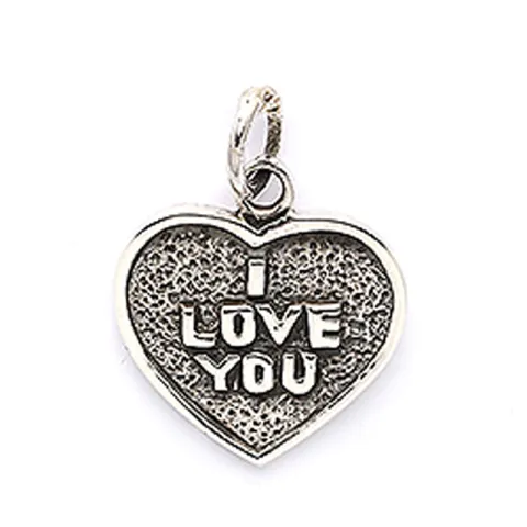 I love you riipus hopeaa ja oksidoitua sterlinghopeaa
