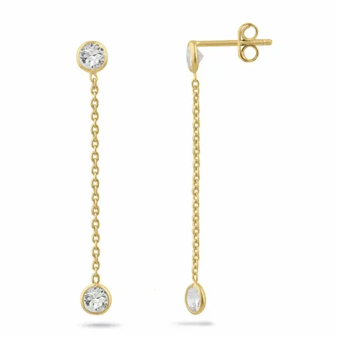 pitkät zirkoni ketjukorvakorut  kullattu hopea