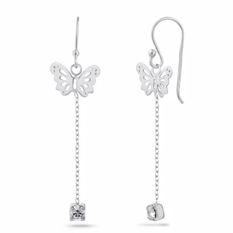 pitkät perhoset ketjukorvakorut  hopea