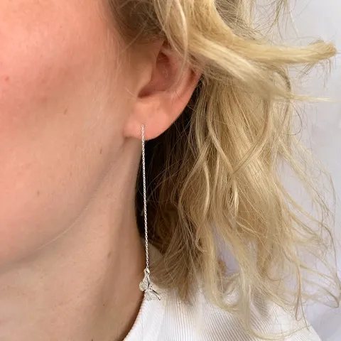 pitkät perhoset ketjukorvakorut  hopea