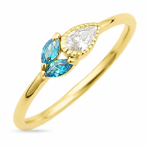 zirkoni sormus kullattua hopeaa