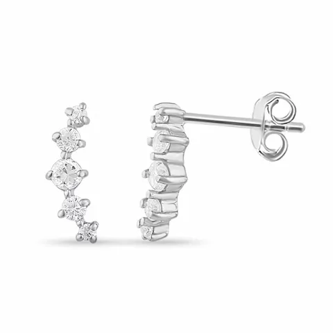 zirkoni nappikorvakorut  hopea