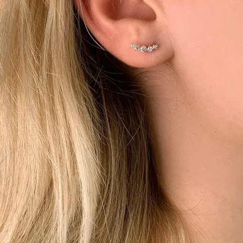 zirkoni nappikorvakorut  hopea