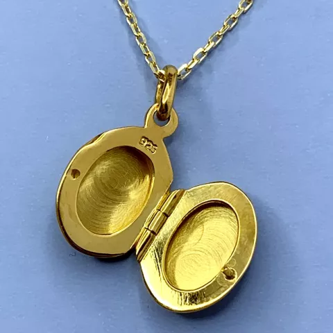 12 x 15 mm ovaali medaljonki  kullattua hopeaa