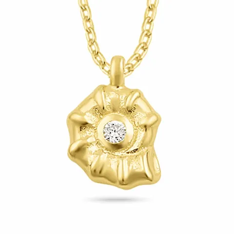 simpukka zirkoni kaulaketju kullattua hopeaa