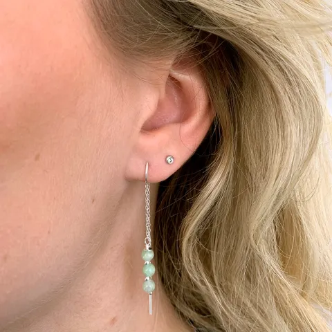 amatsoniitti ketjukorvakorut  hopea - Loom Stones