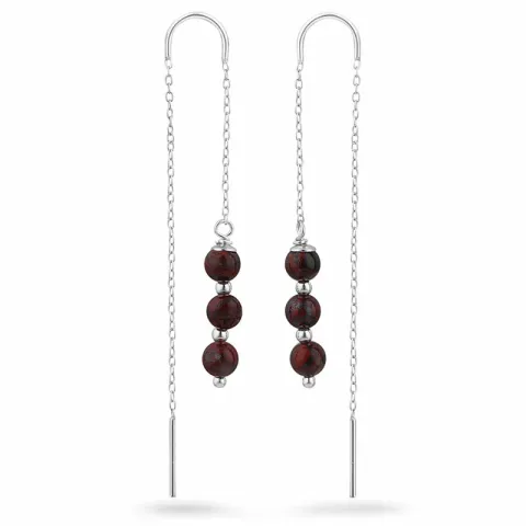 punainen jasper ketjukorvakorut  hopea - Loom Stones