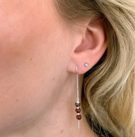 punainen jasper ketjukorvakorut  hopea - Loom Stones