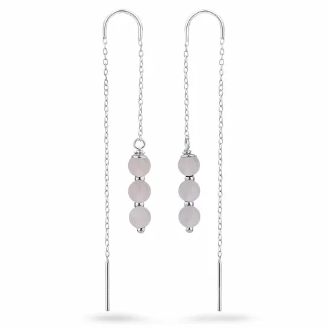 roosa kvartsi ketjukorvakorut  hopea - Loom Stones