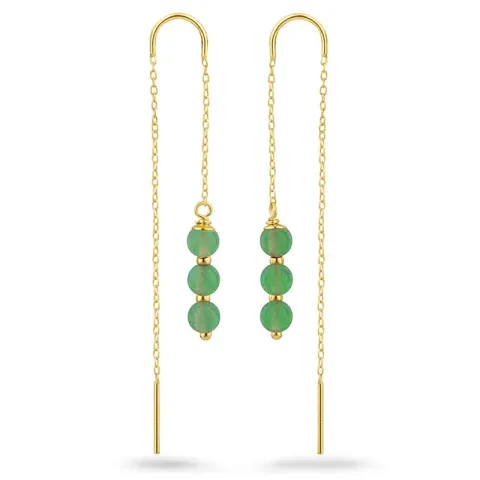 jadekivi ketjukorvakorut  kullattu hopea - Loom Stones