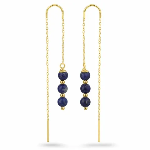 Lapislatsuli ketjukorvakorut  kullattu hopea - Loom Stones