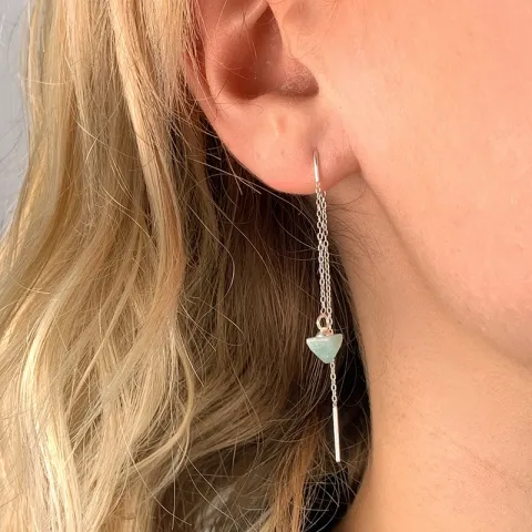 amatsoniitti ketjukorvakorut  hopea