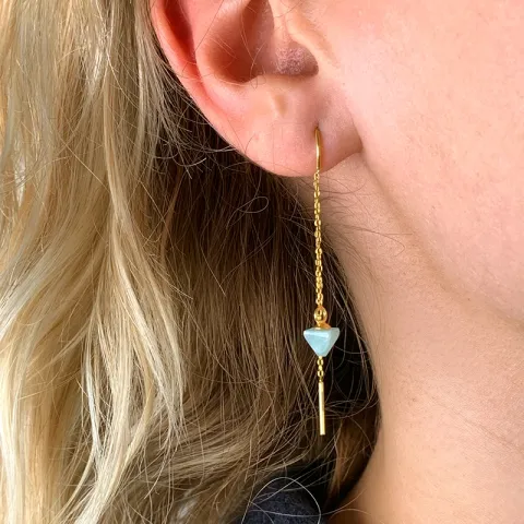 amatsoniitti ketjukorvakorut  kullattu hopea