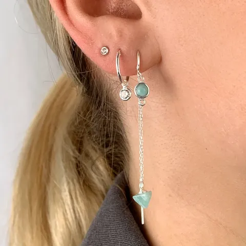 amatsoniitti ketjukorvakorut  hopea