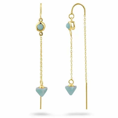 amatsoniitti ketjukorvakorut  kullattu hopea