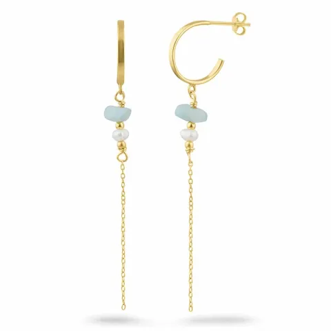 amatsoniitti ketjukorvakorut  kullattu hopea