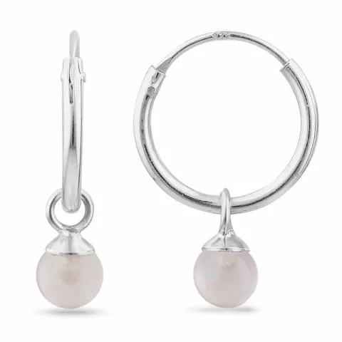 12 mm roosa kvartsi rengas  hopea - Loom Stones