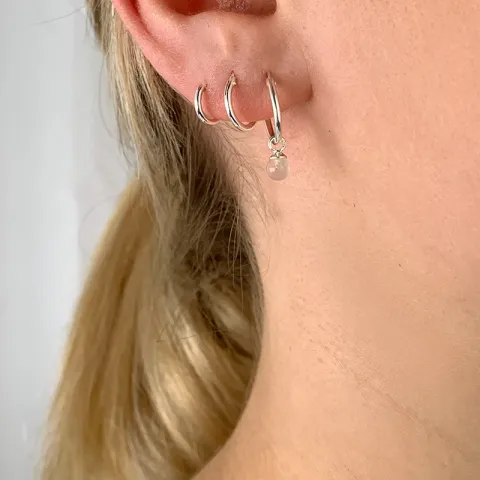 12 mm roosa kvartsi rengas  hopea - Loom Stones