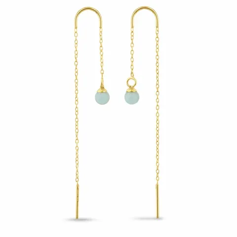 amatsoniitti ketjukorvakorut  kullattu hopea