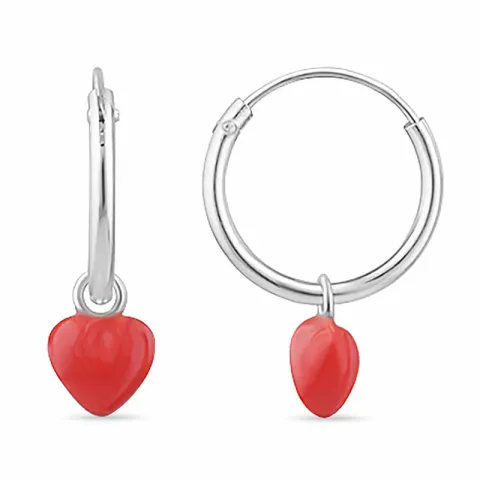 12 mm sydän emalji rengas  hopea