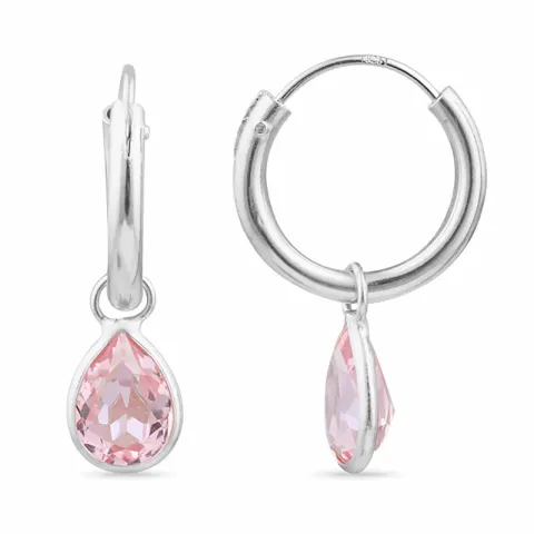 14 mm pisara pinkki zirkoni rengas  hopea