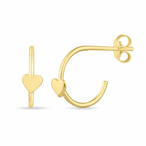 sydän rengaskorvakorut  kullattu hopea