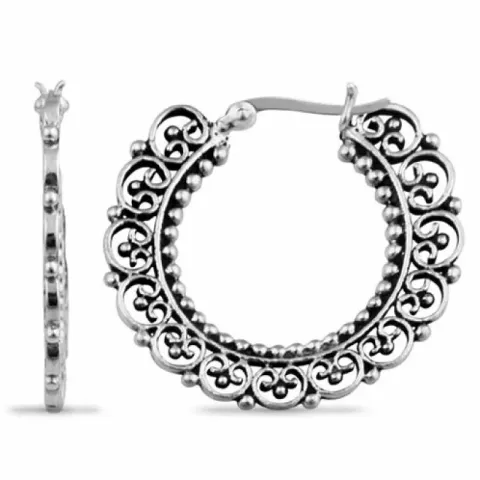 pyöreä korvarenkaat  hopea