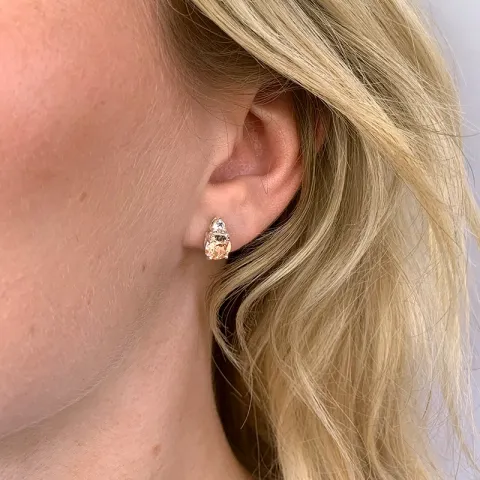 kristalli nappikorvakorut  hopea