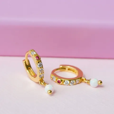 12,5 mm Hultquist helmi rengas kullattua hopeaa pinkki zirkoni valkoinen zirkoni