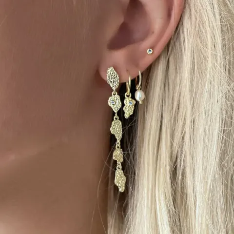 10 mm Nava Noelle helmi rengas  kullattua hopeaa