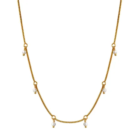 Nava Momi helmi kaulaketju  kullattua hopeaa