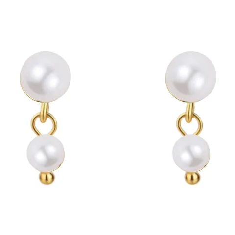 Nava Petal Petite helmi korvarenkaat  kullattua hopeaa