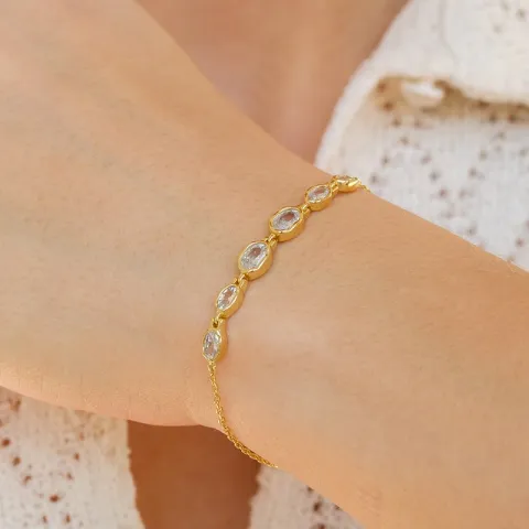 Nava Akhen rannekoru  kullattua hopeaa valkoinen zirkoni