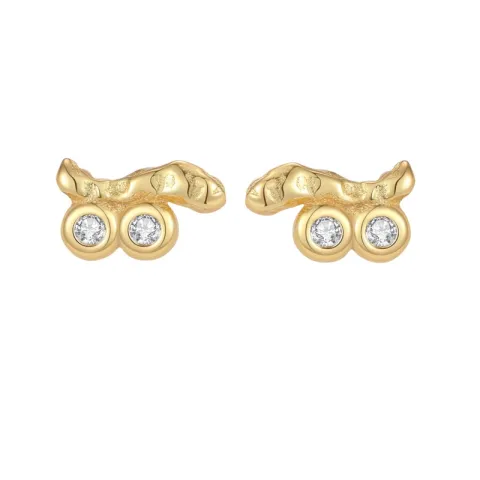 Nava Horea korvarenkaat  kullattua hopeaa valkoinen zirkoni