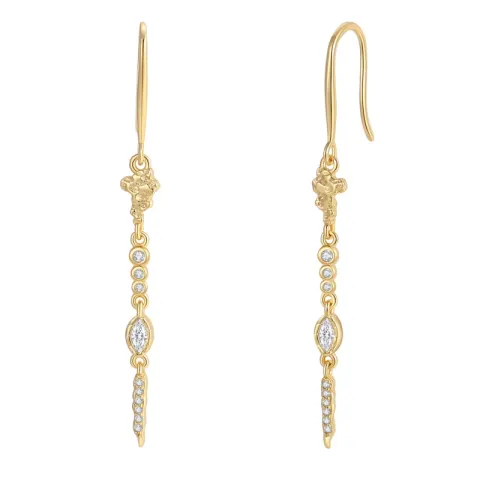 Nava Seth korvarenkaat  kullattua hopeaa valkoinen zirkoni