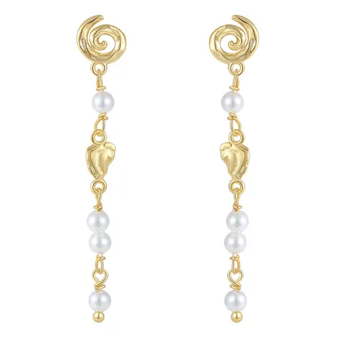 Nava Cayman ketjukorvakorut  kullattua hopeaa