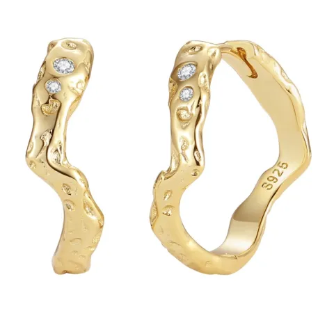 Nava Elei rengas  kullattua hopeaa valkoinen zirkoni