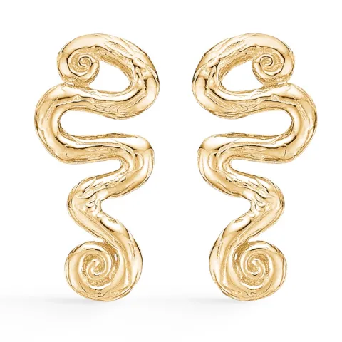 Studio Z Wave Mini nappikorvakorut  kullattua hopeaa