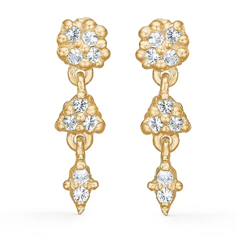 Studio Z Cluster nappikorvakorut  kullattua hopeaa valkoinen zirkoni