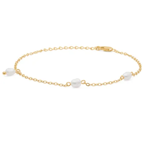 Studio Z Trace Pearl rannekoru  kullattua hopeaa