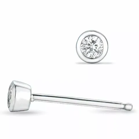 2 x 0,05 ct timantti solitaire-nappikorvakorut 14 karaatin valkokultaa kanssa timantti