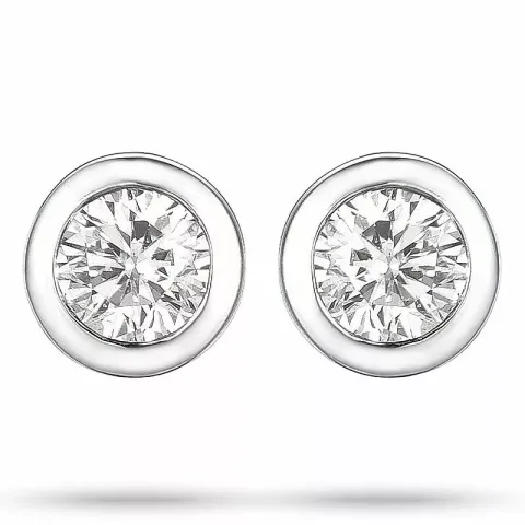 2 x 0,05 ct timantti solitaire-nappikorvakorut 14 karaatin valkokultaa kanssa timantti 