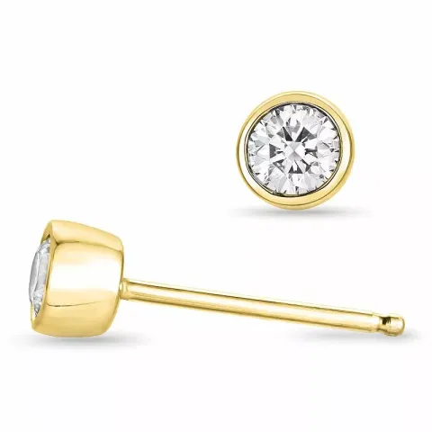 2 x 0,10 ct solitaire-nappikorvakorut 14 karaatin kultaa kanssa timantti