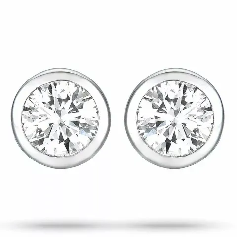 2 x 0,10 ct valkokultaa solitaire-nappikorvakorut 14 karaatin valkokultaa kanssa timantti
