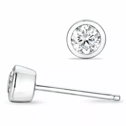 2 x 0,20 ct valkokultaa solitaire-nappikorvakorut 14 karaatin valkokultaa kanssa timantti