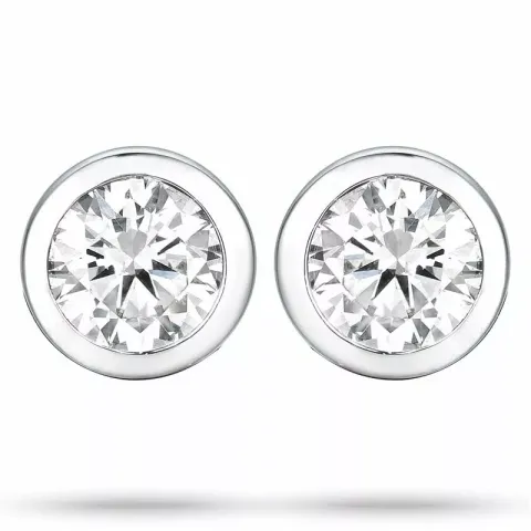 2 x 0,20 ct valkokultaa solitaire-nappikorvakorut 14 karaatin valkokultaa kanssa timantti