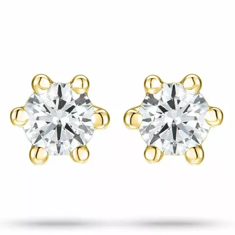 2 x 0,05 ct timantti kultaa solitaire-nappikorvakorut 14 karaatin kultaa kanssa timantti